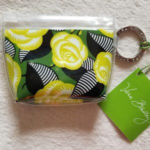Vera Bradley LA NEON ROSE Zippidy Keychain NWT